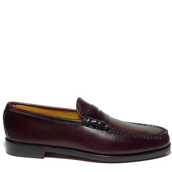 E.T. Wright Like New Men\'s Oxblood Burgundy mock toe Penny Loafer Sz 10 Narrow main image 11